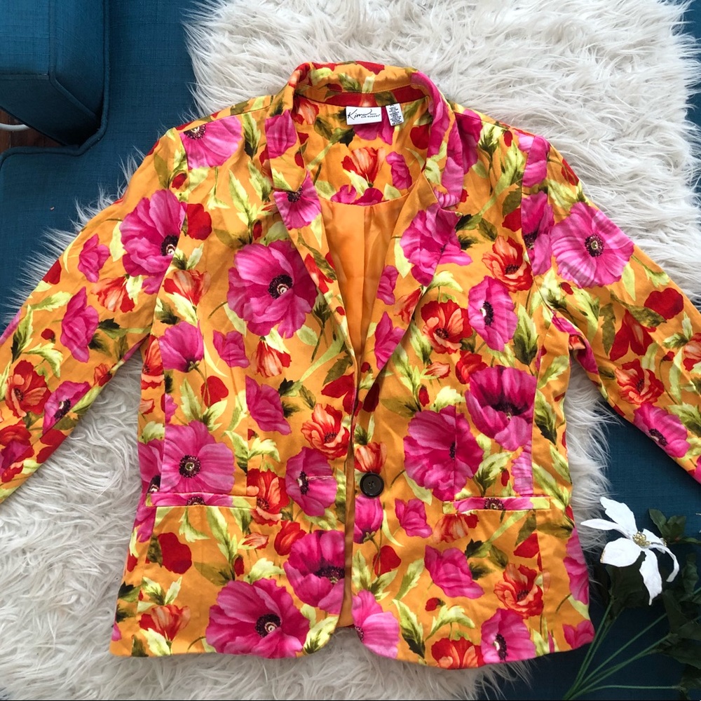 Floral brightly colored blazer